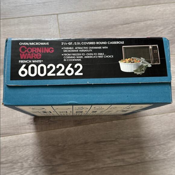 Vintage Corning Ware French White 2.5 QT / 2.5L Covered Round Casserole NEW - Picture 4 of 4